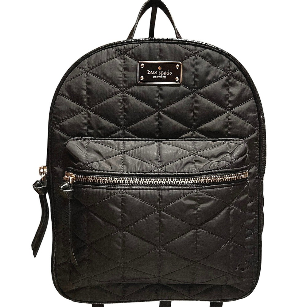 Kate Spade New York Briar Lane Quilted Black Nylon Backpack P438 **FLAW ON BACK